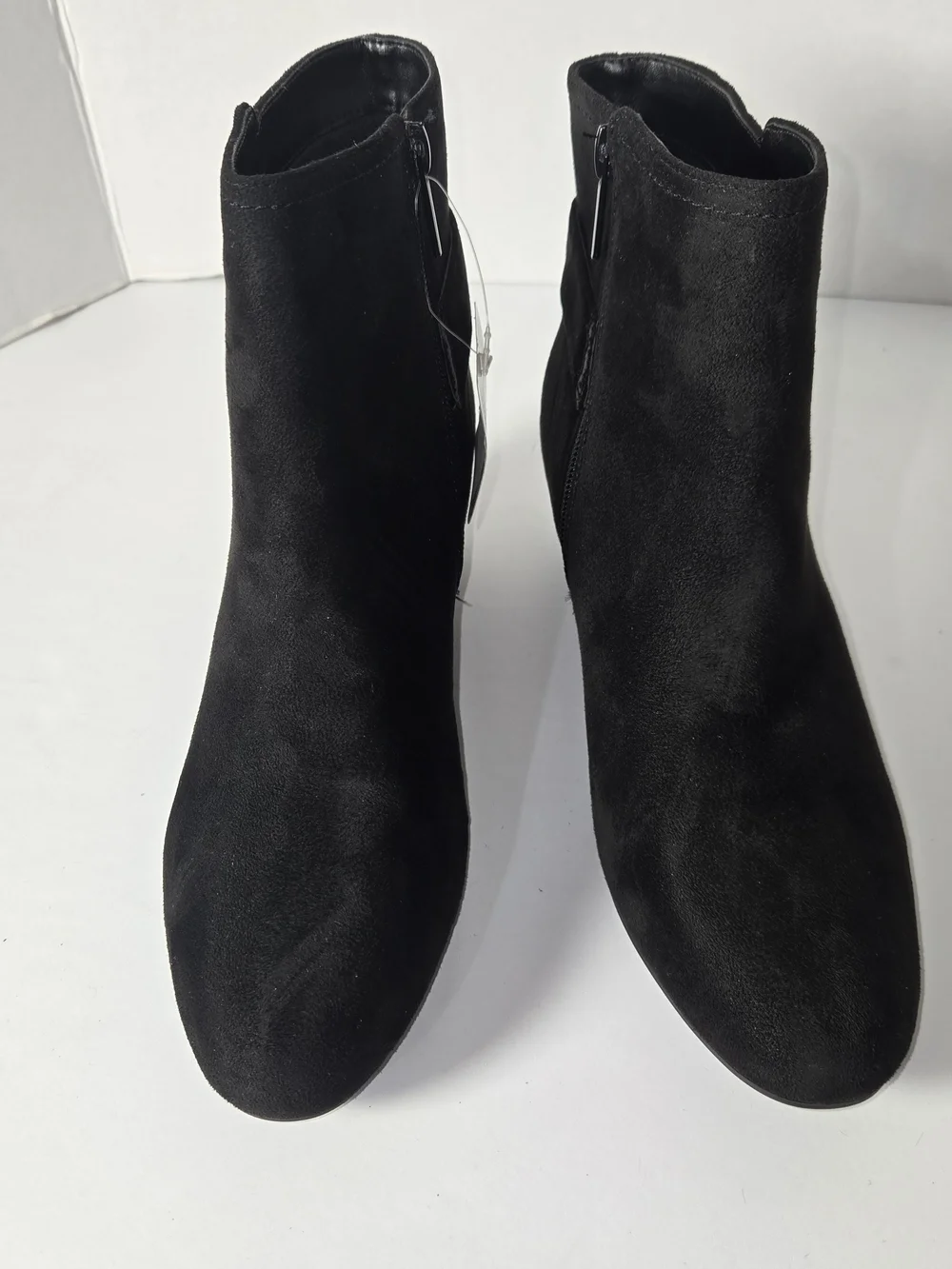 East 5th Memory Foam Black Women's Suede Ankle Boots with Side Zip Size 7.5